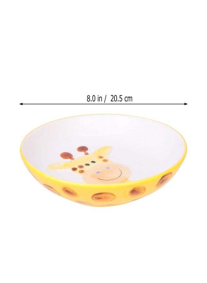 MERRYHAPY Giraffe Ceramic Baby Plate Cute Kids Porcelain Tableware for Toddlers Feeding Fun Mealtime Dish Easy Clean - Image 2